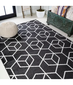 Jonathany Supersoft SEU101A Black/White Area Rug 5 ft. X 8 ft. Rectangle