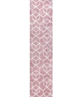 Tumbling Blocks Modern Geometric Rose/White 2 ft. x 8 ft. Runner Rug