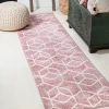 Jonathany Supersoft SEU101B Rose/White Area Rug 2 ft. X 8 ft. Runner