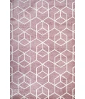 Tumbling Blocks Modern Geometric Rose/White 4 ft. x 6 ft. Area Rug