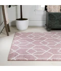 Tumbling Blocks Modern Geometric Rose/White 4 ft. x 6 ft. Area Rug