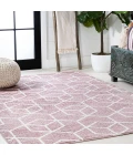 Tumbling Blocks Modern Geometric Rose/White 4 ft. x 6 ft. Area Rug