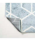 Tumbling Blocks Modern Geometric Light Blue/White 3 ft. x 5 ft. Area Rug