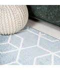Tumbling Blocks Modern Geometric Light Blue/White 3 ft. x 5 ft. Area Rug