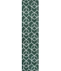 Tumbling Blocks Modern Geometric Green/White 2 ft. x 8 ft. Runner Rug