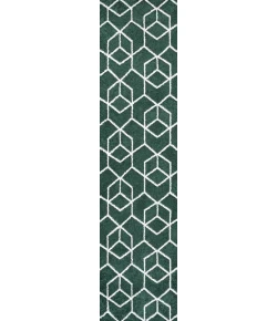 Jonathany Supersoft SEU101D Green/White Area Rug 2 ft. X 8 ft. Runner