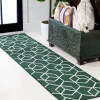 Jonathany Supersoft SEU101D Green/White Area Rug 2 ft. X 8 ft. Runner