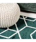 Tumbling Blocks Modern Geometric Green/White 3 ft. x 5 ft. Area Rug
