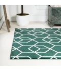 Tumbling Blocks Modern Geometric Green/White 3 ft. x 5 ft. Area Rug