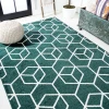 Jonathany Supersoft SEU101D Green/White Area Rug 3 ft. X 5 ft. Rectangle