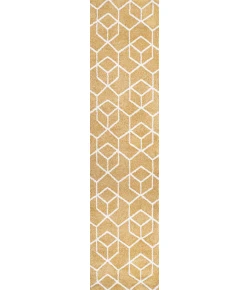 Jonathany Supersoft SEU101E Gold/White Area Rug 2 ft. X 8 ft. Runner