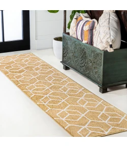 Jonathany Supersoft SEU101E Gold/White Area Rug 2 ft. X 8 ft. Runner