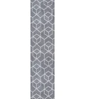 Tumbling Blocks Modern Geometric Gray/White 2 ft. x 8 ft. Runner Rug
