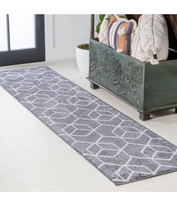 Jonathany Supersoft SEU101F Gray/White Area Rug 2 ft. X 8 ft. Runner