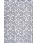 Tumbling Blocks Modern Geometric Gray/White 3 ft. x 5 ft. Area Rug