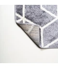 Tumbling Blocks Modern Geometric Gray/White 3 ft. x 5 ft. Area Rug