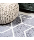Tumbling Blocks Modern Geometric Gray/White 3 ft. x 5 ft. Area Rug
