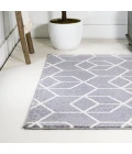 Tumbling Blocks Modern Geometric Gray/White 3 ft. x 5 ft. Area Rug