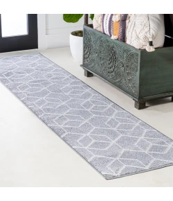 Jonathany Supersoft SEU101G Light Gray/White Area Rug 2 ft. X 8 ft. Runner
