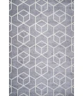 Tumbling Blocks Modern Geometric Light Gray/White 3 ft. x 5 ft. Area Rug