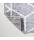 Tumbling Blocks Modern Geometric Light Gray/White 3 ft. x 5 ft. Area Rug