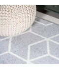 Tumbling Blocks Modern Geometric Light Gray/White 3 ft. x 5 ft. Area Rug