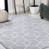 Jonathany Supersoft SEU101G Light Gray/White Area Rug 3 ft. X 5 ft. Rectangle
