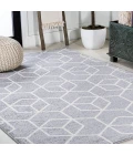 Tumbling Blocks Modern Geometric Light Gray/White 3 ft. x 5 ft. Area Rug