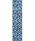 Tumbling Blocks Modern Geometric Navy/White 2 ft. x 8 ft. Runner Rug