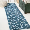Jonathany Supersoft SEU101H Navy/White Area Rug 2 ft. X 8 ft. Runner