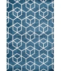 Tumbling Blocks Modern Geometric Navy/White 3 ft. x 5 ft. Area Rug