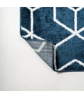Tumbling Blocks Modern Geometric Navy/White 3 ft. x 5 ft. Area Rug