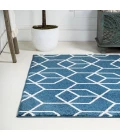 Tumbling Blocks Modern Geometric Navy/White 3 ft. x 5 ft. Area Rug