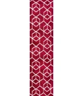 Tumbling Blocks Modern Geometric Red/White 2 ft. x 8 ft. Runner Rug