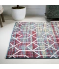 Tumbling Blocks Modern Geometric Multi/White 5 ft. x 8 ft. Area Rug