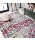 Tumbling Blocks Modern Geometric Multi/White 5 ft. x 8 ft. Area Rug