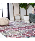 Tumbling Blocks Modern Geometric Multi/White 5 ft. x 8 ft. Area Rug