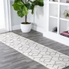 Jonathany Supersoft SEU101K White/Gray Area Rug 2 ft. X 8 ft. Runner