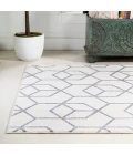 Tumbling Blocks Modern Geometric White/Gray 3 ft. x 5 ft. Area Rug
