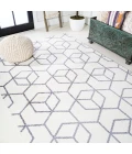 Tumbling Blocks Modern Geometric White/Gray 3 ft. x 5 ft. Area Rug