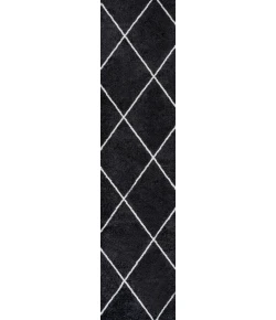 Jonathany Supersoft SEU102A Black/White Area Rug 2 ft. X 8 ft. Runner