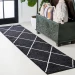 Jonathany Supersoft SEU102A Black/White Area Rug 2 ft. X 10 ft. Runner