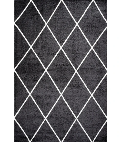 Cole Minimalist Diamond Trellis Black/White 3 ft. x 5 ft. Area Rug