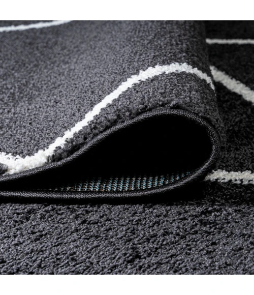 Cole Minimalist Diamond Trellis Black/White 2 ft. x 8 ft. Runner Rug