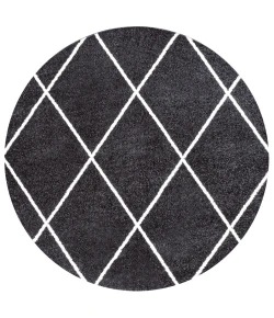 Jonathany Supersoft SEU102A Black/White Area Rug 5 ft. 3 in. X 5 ft. 3 in. Round