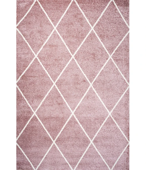 Cole Minimalist Diamond Trellis Rose/White 8 ft. x 10 ft. Area Rug