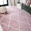 Jonathany Supersoft SEU102B Rose/White Area Rug 3 ft. X 5 ft. Rectangle