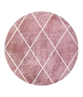 Cole Minimalist Diamond Trellis Rose/White 5' Round Area Rug