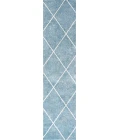 Cole Minimalist Diamond Trellis Light Blue/White 2 ft. x 8 ft. Runner Rug