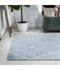 Cole Minimalist Diamond Trellis Light Blue/White 4 ft. x 6 ft. Area Rug